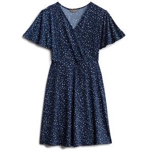 Faux wrap knit dress